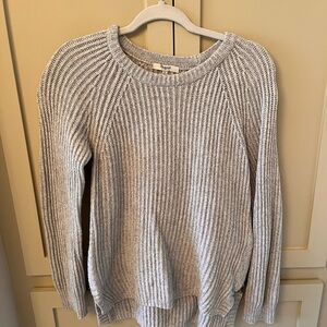 Madewell Ribbed Knit Sweater in Light Gray